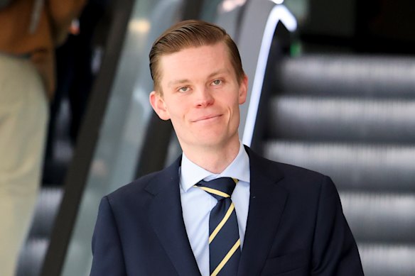 Dylan Whitelaw outside the ICAC on Tuesday.