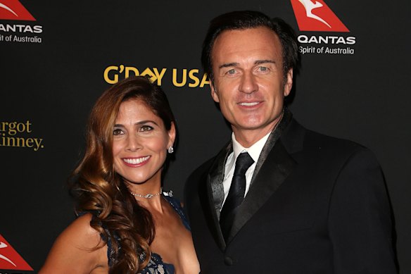 Julian McMahon with his wife, Kelly, in 2017. He is survived by Kelly and his daughter, Madison, from a previous relationship.