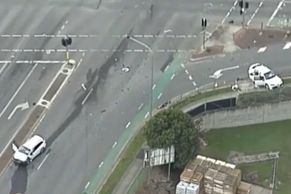 The crash site in Wacol.