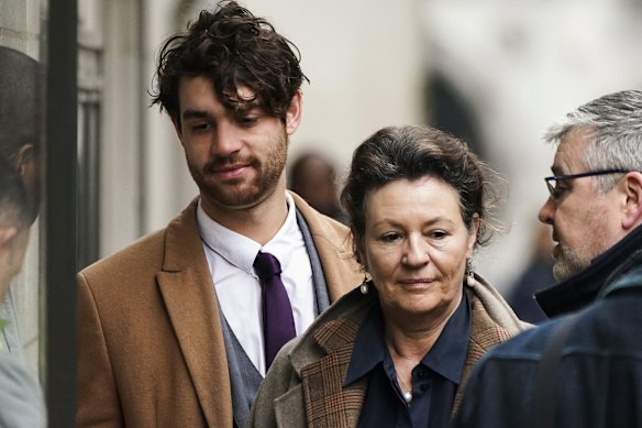 Marten’s brother Tobias Marten and her mother Virginie de Selliers arrive at the Old Bailey. 