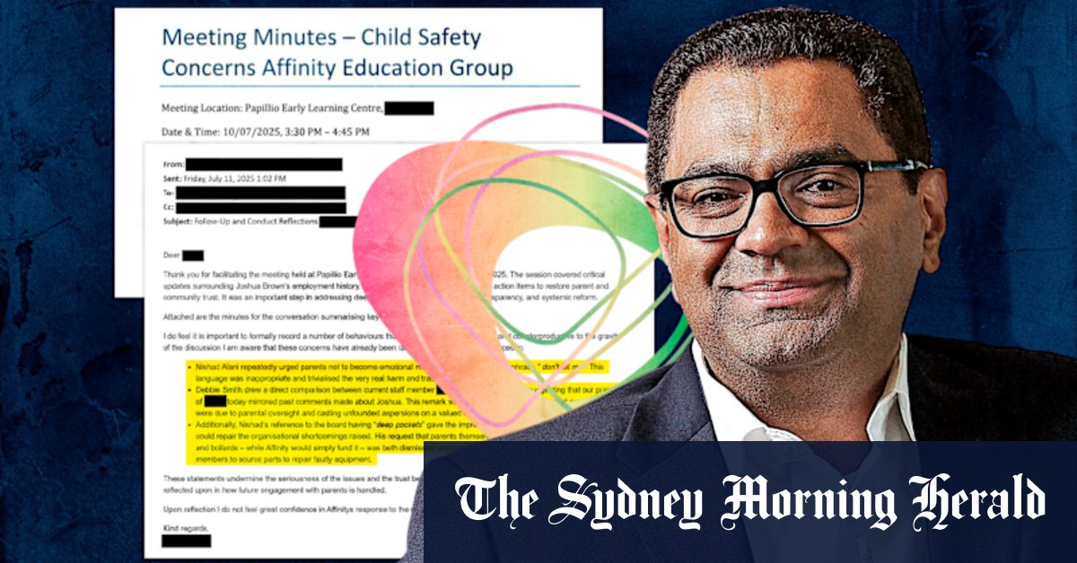 Top executive Nishad Alani told worried parents to stop being emotional after Joshua Brown sex abuse charges