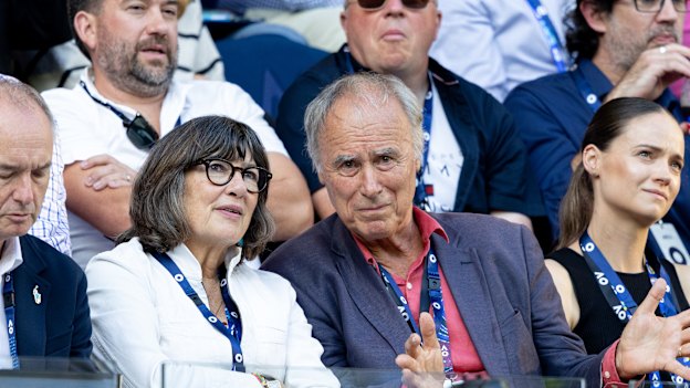 Amanpour with tennis great and former politician John Alexander.