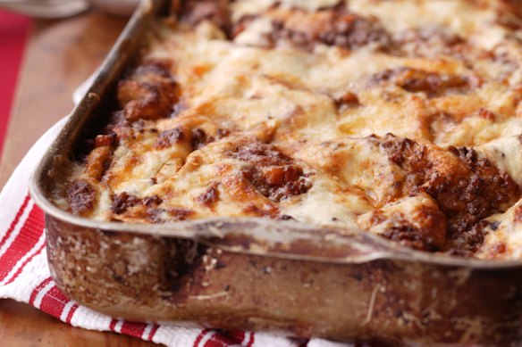 Lasagne with Bolognese. 
