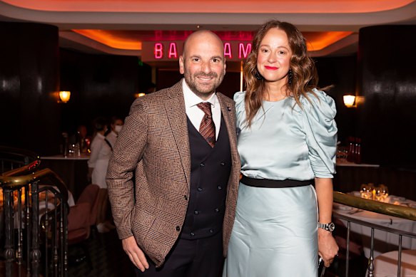 George Calombaris and his wife, Natalie Tricarico, in 2021.