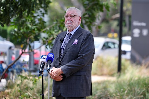 Shane Richardson addresses media for the final time as Wests Tigers CEO.