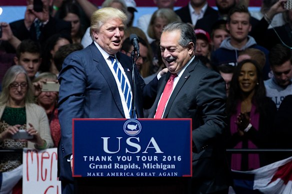 Andrew Liveris and then-president-elect Donald Trump in 2016.