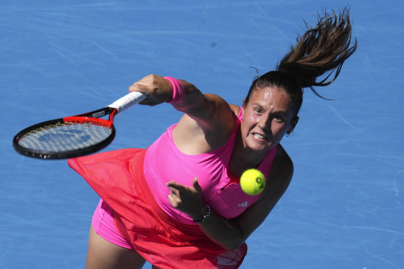 Daria Kasatkina, pictured playing at the Australian Open in January, will compete for Australia now that she has been granted permanent residency.