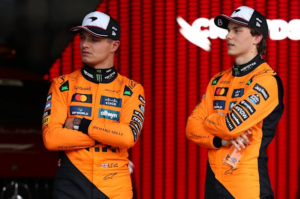 Lando Norris and Oscar Piastri after qualifying.
