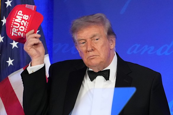 Was President Donald Trump attempting to throw his hat in the ring at the White House Correspondents’ Association dinner on Friday?