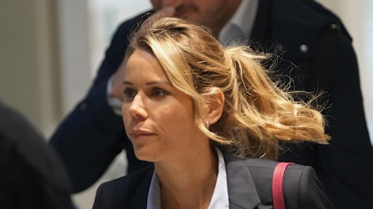 Tiphaine Auziere, Brigitte Macon’s daughter, arrives at court.