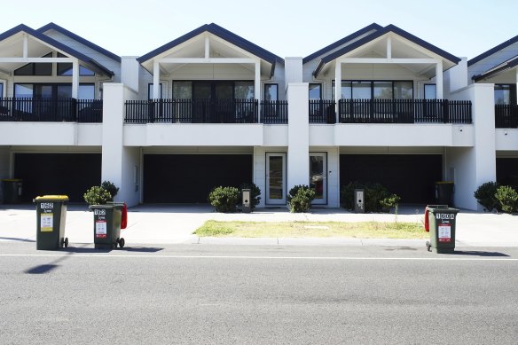 A row of townhouses in Craigieburn in the outer north, an area that has become a hot spot for medium-density approvals.