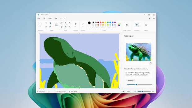 Microsoft’s Cocreator works to turn a very carefully-made blob into AI art, but that’s all it does.