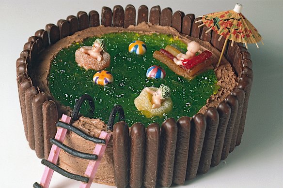 The swimming pool cake from The Australian Women’s Weekly Children’s Birthday Cake Book.