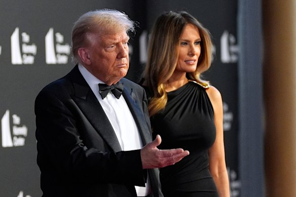 President Donald Trump was asked about the MIddle East personnel departures as he attended a performance of Les Misérables in Washington late on Wednesday with first lady Melania Trump.