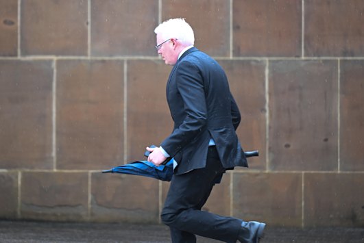 Convicted sex offender and independent MP Gareth Ward arrives at Darlinghurst Court on Wednesday, when his bail was revoked and he was taken into custody. 