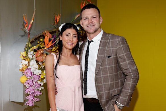 Sachi Dade and Steven May during the Melbourne spring carnival of racing in 2023.