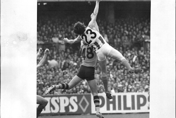David Dench’s battles in two finals against Hawthorn’s Michael Cooke are famous