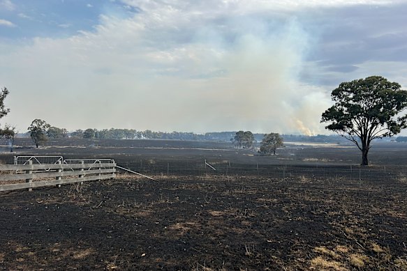 Winemaker Matt Fowles says there’s barely a blade of grass on his property that hasn’t been burnt.