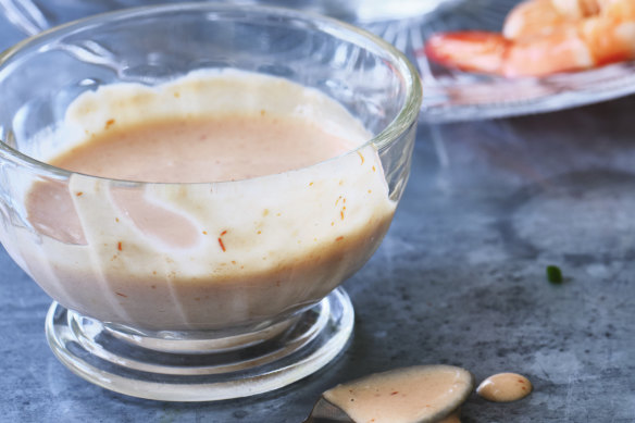 Marie Rose sauce is a classic accompaniment to seafood.