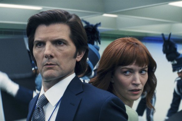 Adam Scott and Britt Lower in Severance.