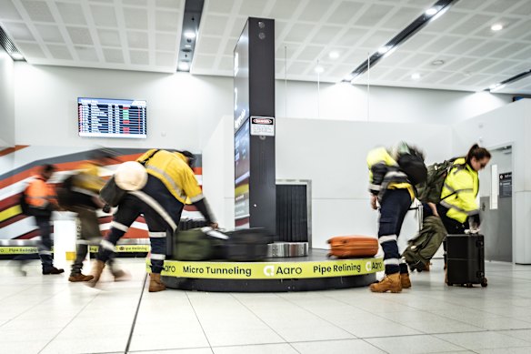FIFO workers arrive home at Perth Airport.