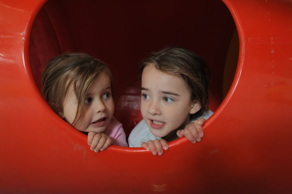 Young visitors to The Playground Project at Incinerator Gallery.
