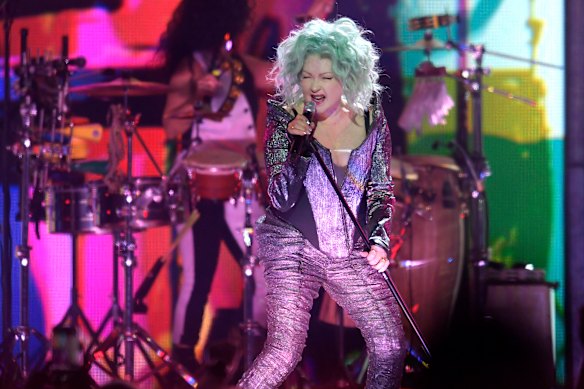 Cyndi Lauper performs at Rod Laver Arena, April 2, 2025.