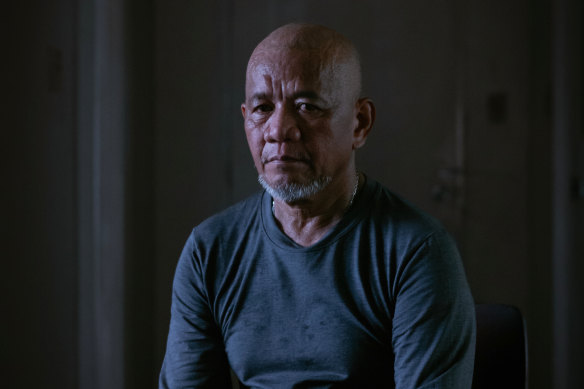 Edgar Matobato, a member of a death squad linked to former president Rodrigo Duterte, inside a church compound at an undisclosed location in the Philippines in June.