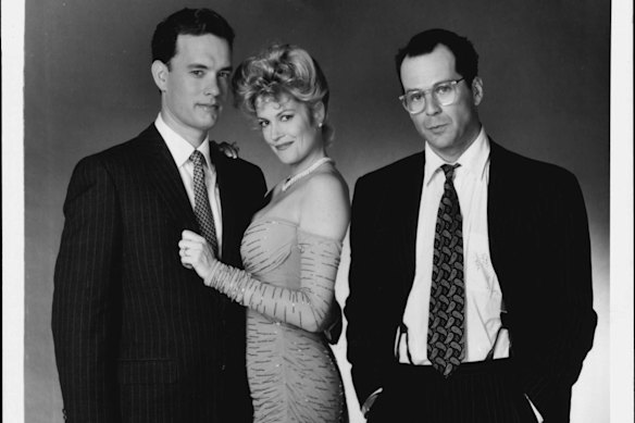 Tom Hanks, Melanie Griffith and Bruce Willis in the 1990 film, The Bonfire Of The Vanities. 