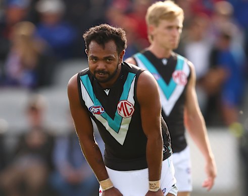Willie Rioli during Saturday’s game in Ballarat.