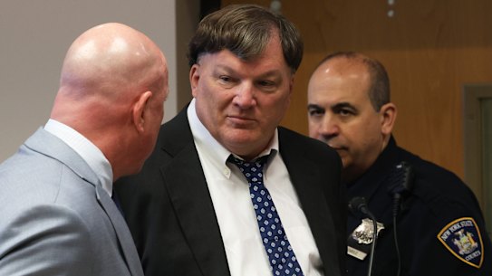 Rex Heuermann, cetnre, in court on Wednesday.