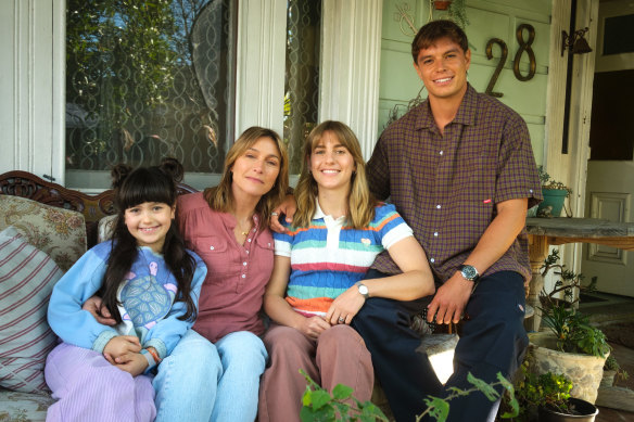 Ava Cannon, Claudia Karvan, Nathalie Morris and Carlos Sanson Jr in the final season of Bump.