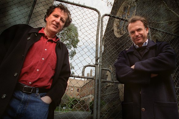 Geoffrey Rush (left) and Sam Neill, pictured in 1999, were among those opposed to Abbotsford Convent being turned into apartments.