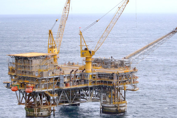 ExxonMobil’s West Tuna gas platform off the Gippsland coast.