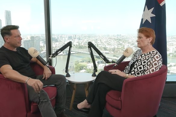  Karl Stefanovic talks with Pauline Hanson on his podcast.