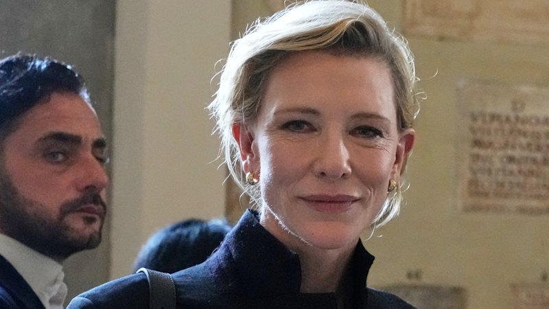 Hollywood stars including Cate Blanchett shower Pope Leo with gifts on Vatican visit