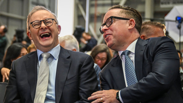 Top Stories Tamfitronics Prime Minister Anthony Albanese with former Qantas chief executive Alan Joyce in 2023.