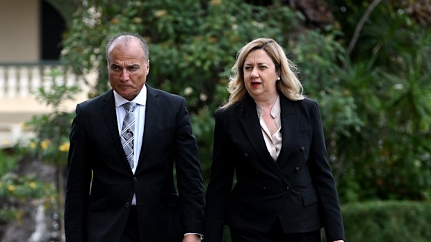 Dr Reza Adib and his partner, former Queensland premier Annastacia Palaszczuk.