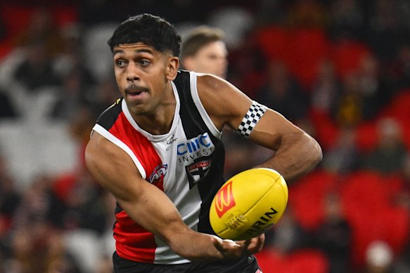 St Kilda’s Nasiah Wanganeen-Milera was the subject of racist abuse online after playing at the weekend.