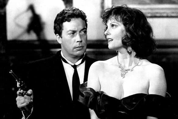 Tim Curry in the messy 1986 bomb Clue, based on the board game.