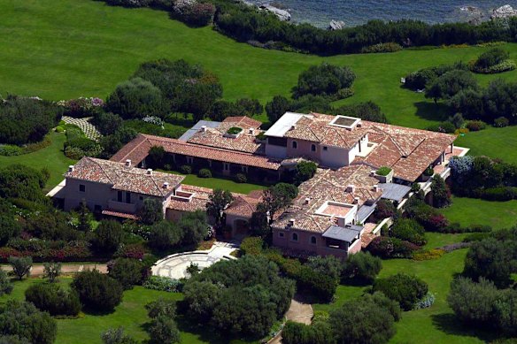 An aeriel view of Silvio Berlusconi’s Villa Certosa on the north-eastern coast of Sardinia.