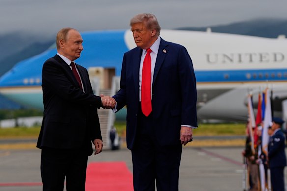 Donald Trump and Vladimir Putin in Alaska last Friday.