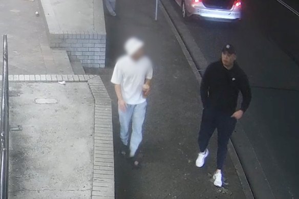 CCTV footage shows the men on Railway Parade in Cabramatta. 