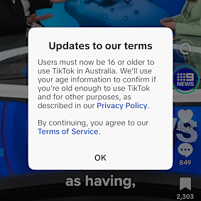Notifications for all users started popping up on social media apps including TikTok on December 9, hours before the social media ban officially came into effect.