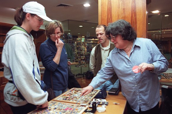 An Olympic pin swap meet in Sydney in 1999.