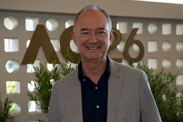 New Tennis Australia chair Chris Harrop a hosted a dinner for celebrities and tennis greats on day one of the Australian Open at Melbourne Park on Sunday.