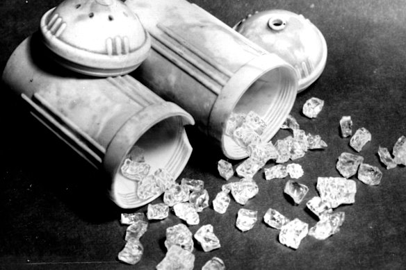 Diamond Jack Palmer delivered his find of precious jewels from a downed Dutch aircraft in these humble condiment containers.
