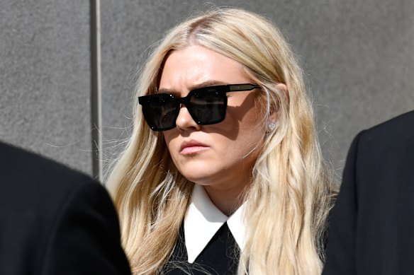 Erika Kirk leaves the courthouse on Monday.