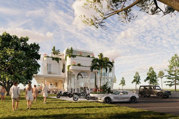The Bayside Pavilion exterior would be largely glass and look directly over the Wynnum Creek and Moreton Bay.