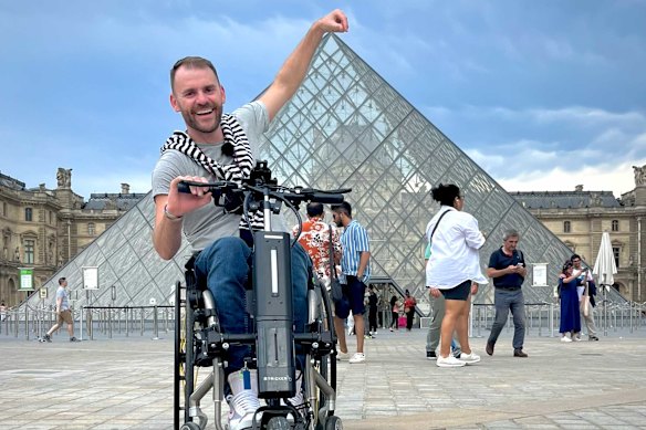 Shane Hryhorec, pictured outside the Louvre Museum in Paris.